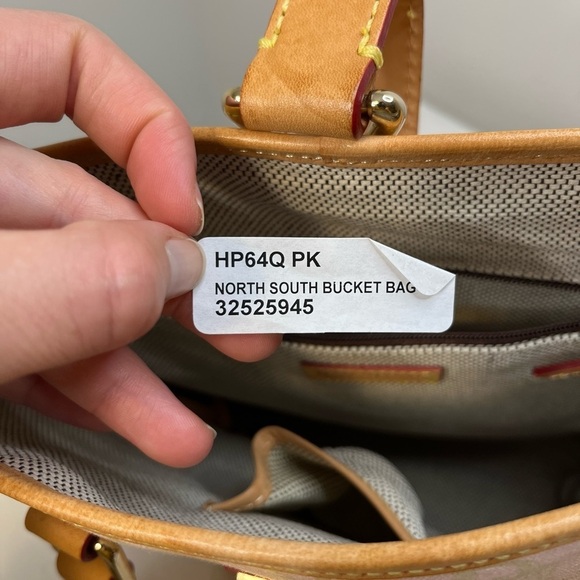 Dooney & Bourke Pink Classic Signature Monogram North South Bucket Bag - Picture 10 of 14
